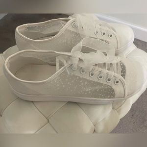 White sparkly bridal sneaker